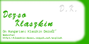 dezso klaszkin business card